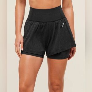 Gymshark Black Vital 2 in 1 Fitness Shorts for Women